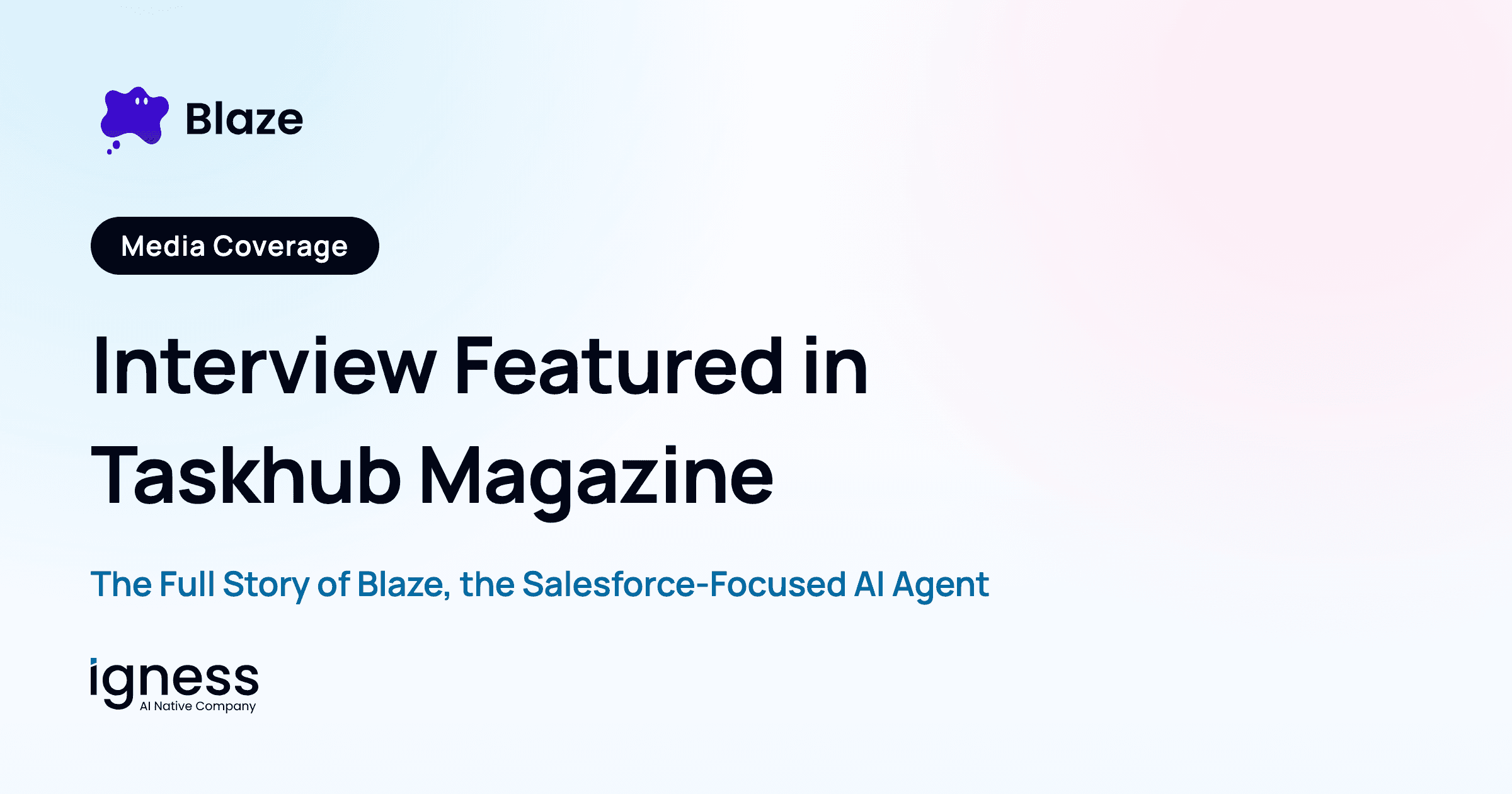 Interview Feature on AI Agent "Blaze" Published in Taskhub Magazine